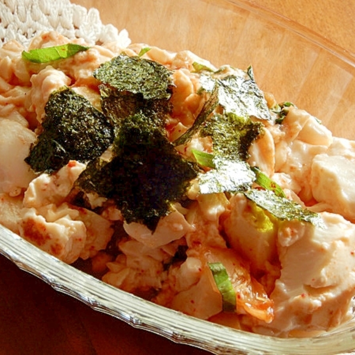 まな板なし5分 キムチ えごま葉 白和えアレンジ レシピ 作り方 By ジョン リーバス 楽天レシピ